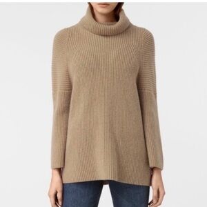 AllSaints Women’s Jago Roll Neck Chunky Knit Sweater Wool Alpaca Women’s Medium